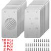 10/8/4/2-Piece Cabinet Hinge Repair Plate Kit for Home Kitchen Cabinets and Furniture, Stainless Steel Door Hinge Mounting Plate with Holes