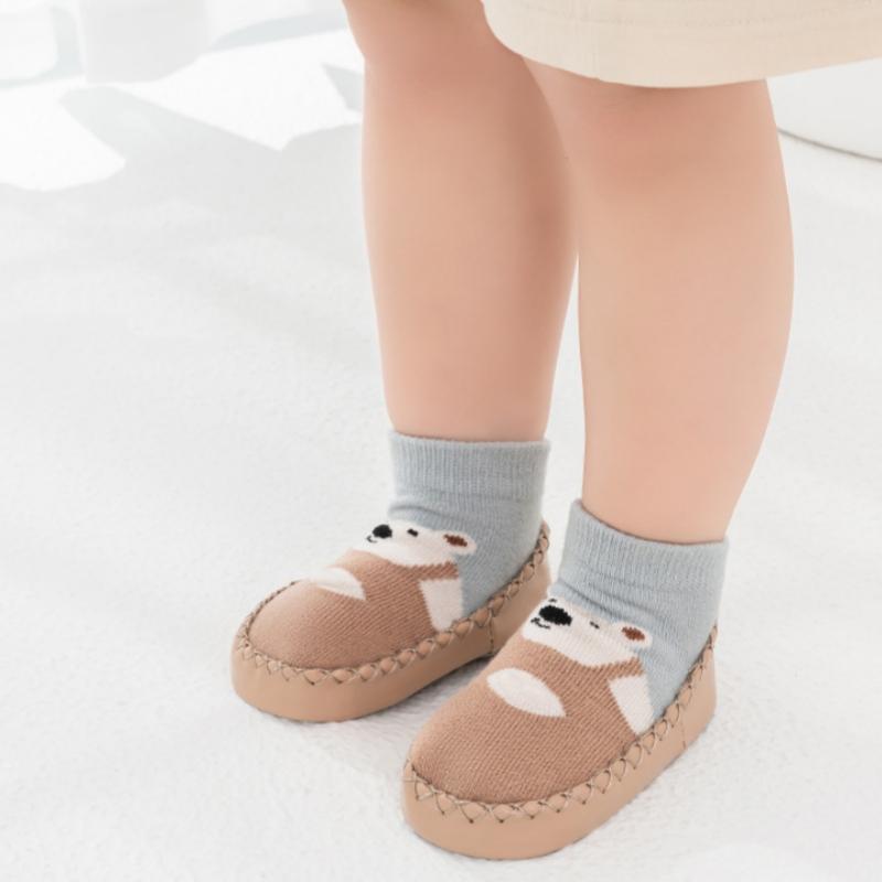 New Cartoon Baby Socks with Rubber Soles Infant Baby Girls Boys Shoes Spring Autumn Baby Floor Socks Anti Slip Soft Sole Sock