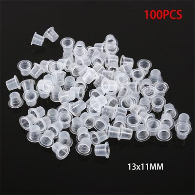 100 Pcs Ink Caps Plastic Cups Tattoo Supplies