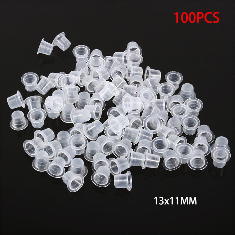 New 100 Pcs Ink Caps Plastic Cups Tattoo Supplies