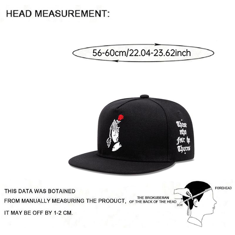 2026 New HipHop Skateboarding Hat Rose Letter Embroidered Baseball Hat Daily Casual Decoration Sunshade Hat Unisex Flat Edge Hat