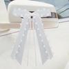 White Car Decorations Bow 10X Car Exterior Bows With Heart Design White Romantic Ribbon For Women Men Automotive Decorations