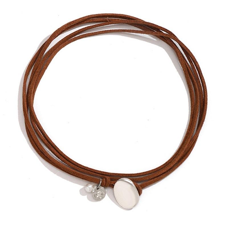 European And American Ladies Necklace Double-layer Winding Necklace Simple Clavicle Chain High-end Sense Suitable For Parties And Beach Vacations