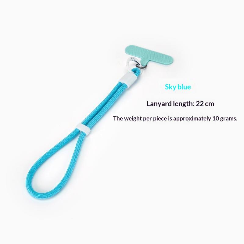 Short Polyester Phone Wrist Lanyards Scratch-Proof Multiple Candy Colors with Free Adhesive Pads for USB Drives Keys