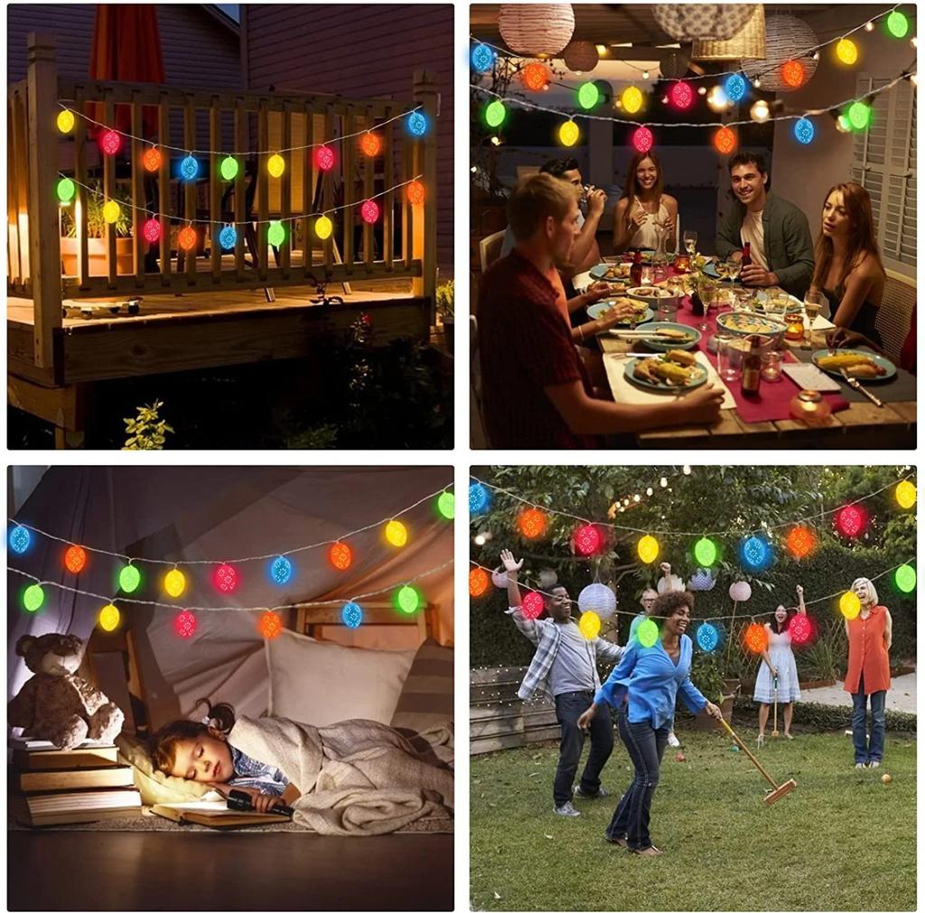 Easter Light String Led Hollow Egg Light Glowing Egg 3 Meters 20 Lights Battery Box (Long Light + Flashing)