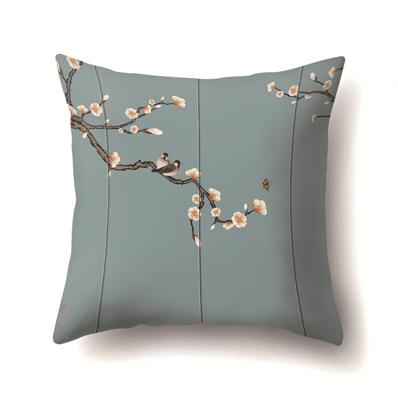 Geometric Branch Sofa Pillowcase Single-sided Office Cushion Cover Living Room Pillowcase Cycling Waist Pillowcase