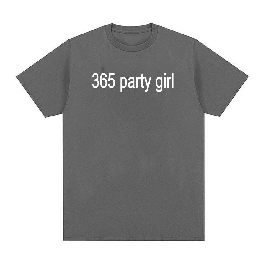 Charli XCX 365 Party Girl Logo Letter Print T Shirt Unisex Casual Fashion Short Sleeve Tshirts Cotton Oversized Tshirt M