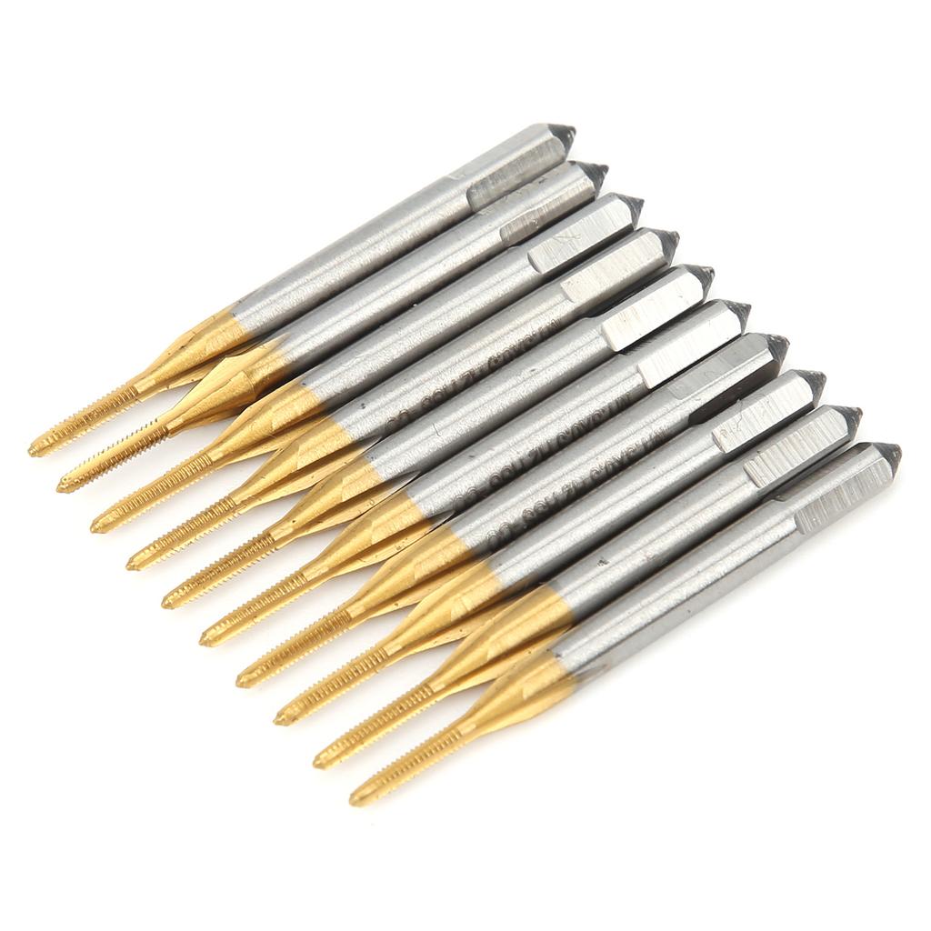 10 Stück M1.3 x 0.3 HSS Gewindebohrer Bohrer Beschichtung Maschine Metrisches Gewinde Plattierung Ti Handwerkzeug
