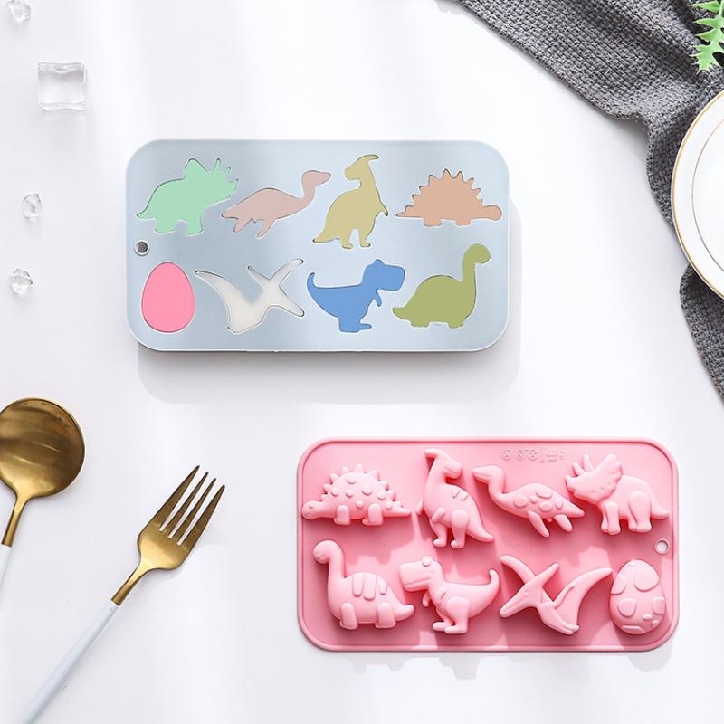 Moule en Silicone Dinosaure Dessin Animé Mignon Thème Dinosaure 3D DIY Fondant Gâteau Chocolat Moule Glaçon Gâteau Moule Accessoires de Cuisson