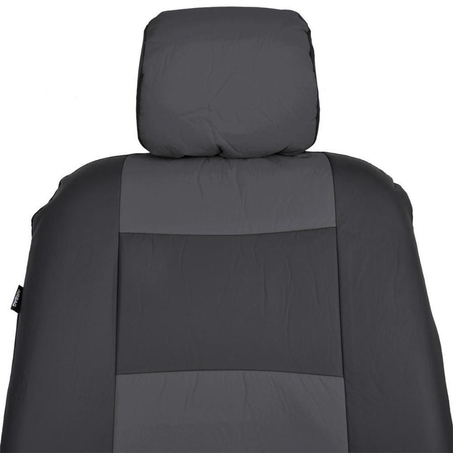 PU Leather Universal Full Car Seat Covers Set Black Waterproof Car Interiors