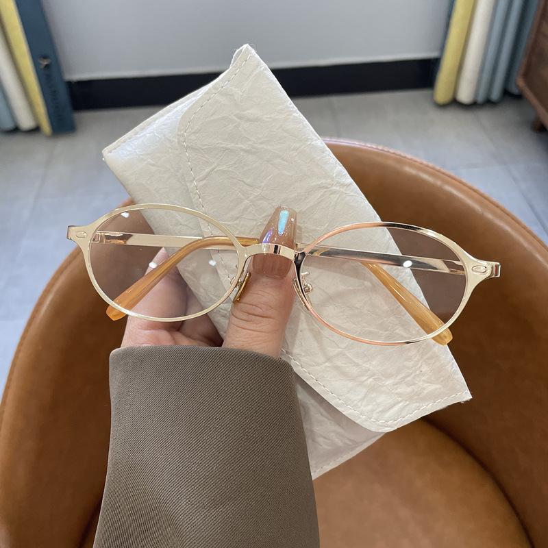 Retro Metal Frame Sunglasses Fashion Men'S Oval Outdoor Sun Glasses Women'S Fashion Trend Uv Protection Eyeglass Uv400