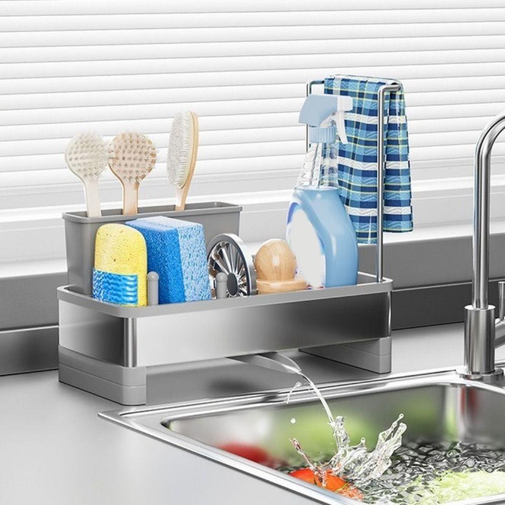Detachable Sponge Drain Rack Self-draining Sink Shelf Sink Organizer Cleaning Supplies