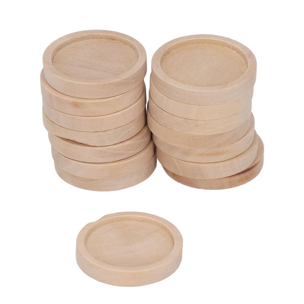 50pcs 30mm Bezel Pendant Trays Round Pendant Base Tray Wood Pendant Trays  Necklace Pendant
