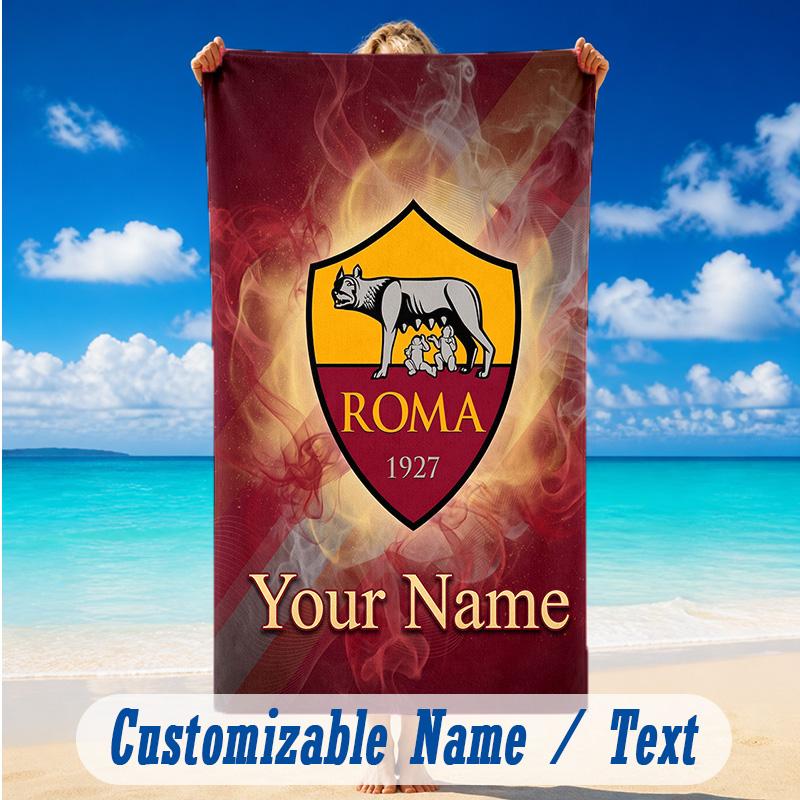 Beach Towel Custom Name Text, Quick Dry Large Towel For Beach HomeAS Roma
