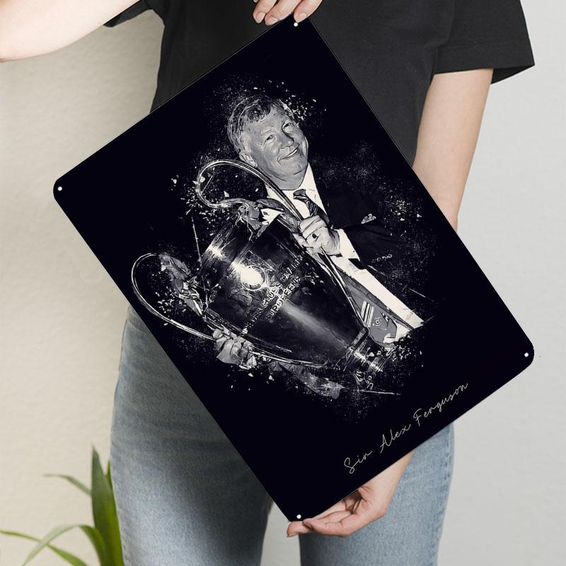 Sir Alex Ferguson Metal Signs Sport Poster Wall Decoration Items Custom Tinplate Sign for Wall Art Decoration Room Decor Bar