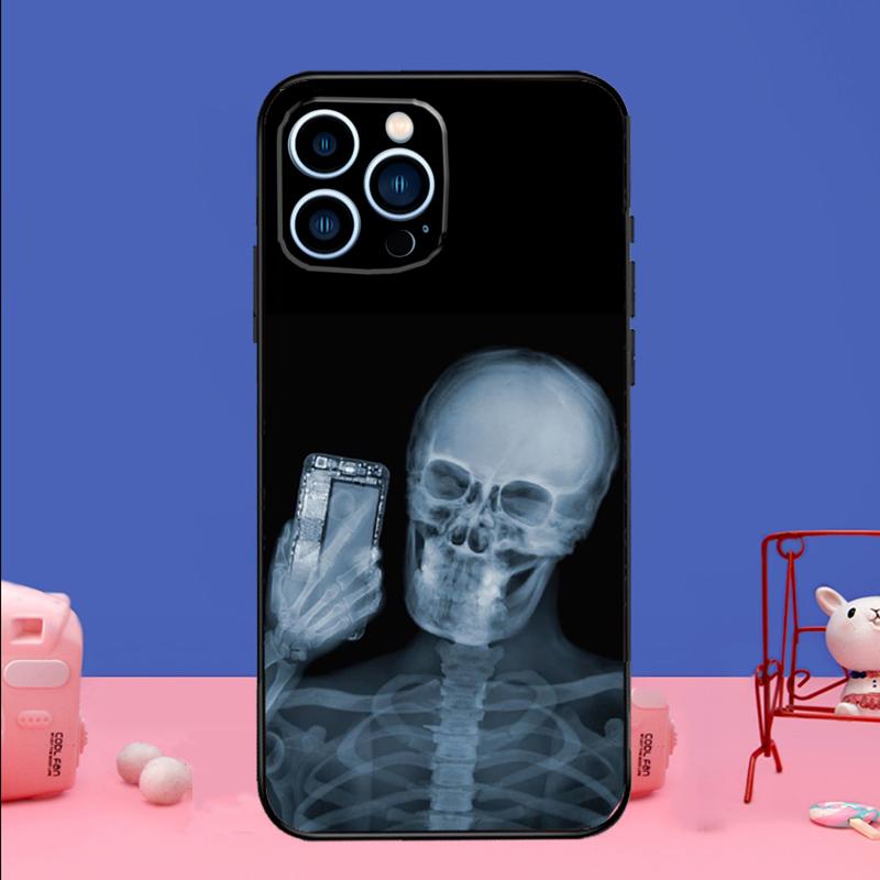 xray art aesthetic Skull Phone Case For iPhone 16 15 14 13 12 11 17 Pro Max Plus 12 13 mini 16e 17 Air Bumper Cover