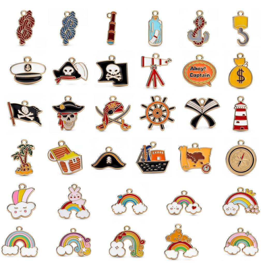 Pirate Series Enamel Cartoon Charms for DIY Bracelets, Necklaces, and Keychains