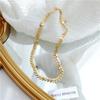 European Retro Wheat Ear & Peacock Tail Pendant Necklace for Women, 18K Gold-Plated Titanium Steel Clavicle Chain