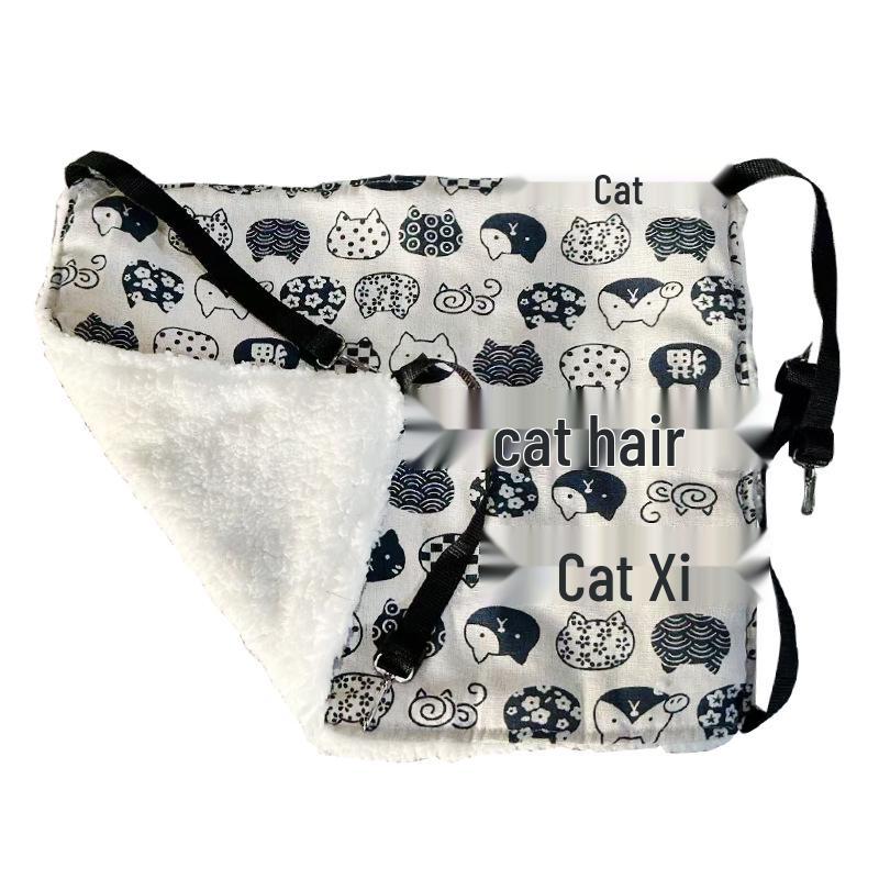 Cama Hamaca de Pelúcia Ajustável para Gato - Tapete Balanço Suspenso para Gaiolas