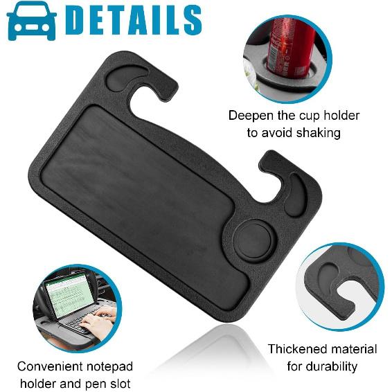 Car Steering Wheel Desk, Multifunctional Auto Seat Stand Trays For Eating And Working, Double Sided Design Steering Wheel Table Desk For Laptop,