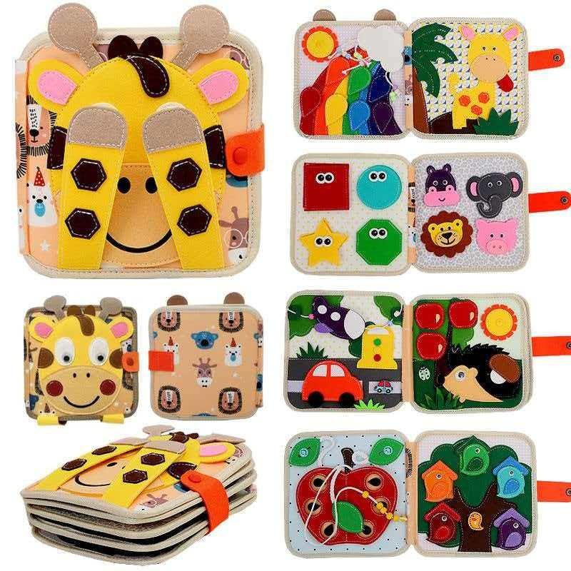 Montessori Busy Board for Toddlers Educational Sensory Toy Fine Motor Skills Learning Quiet Activity Book Birthday Gift for Boys and Girls