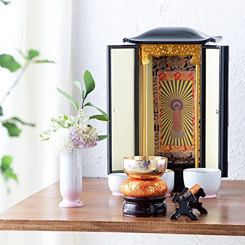 Sunmany Mini Orin Set, Authentic Maki-e 2.5-inch, Made in Japan, Modern Buddhist Altar Rin, Small and Cute, Cherry Blossom Design, Perfect for Daily O
