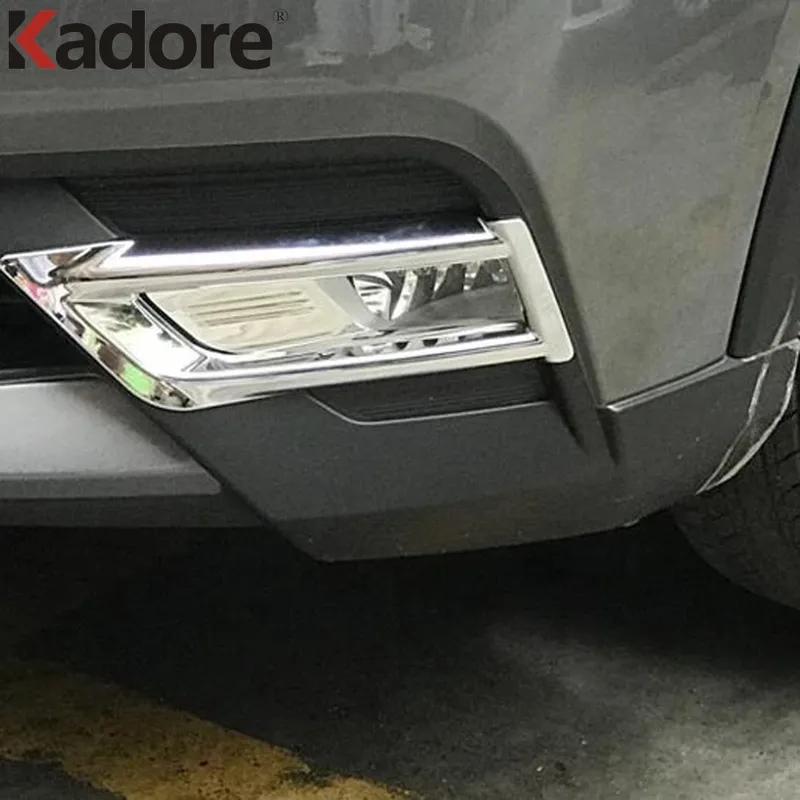 For Nissan Kicks 2016 2017 2018  Chrome Front Fog Light Lamp Cover Trim Head Foglight Foglamp Bezel Trims Car Accessories