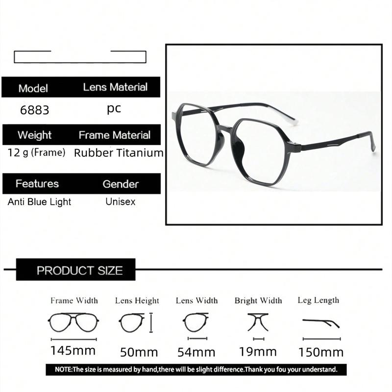 New Large Frame Polygonal Ultra Light Rubber Titanium Eyeglass Frame For Men And Women Optical Prescription Glasses