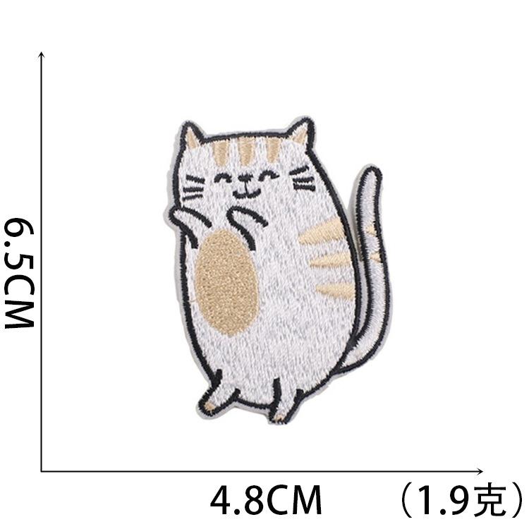 Cute Cat Family Embroidery Cloth Sticker Ironing Patch Sticker Computer Embroidery Label Cartoon Flower Cat Embroidery Sticker Kitten
