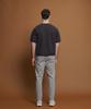 PANICALE Charcoal Wool Blend Short Sleeve Pocket Sweater