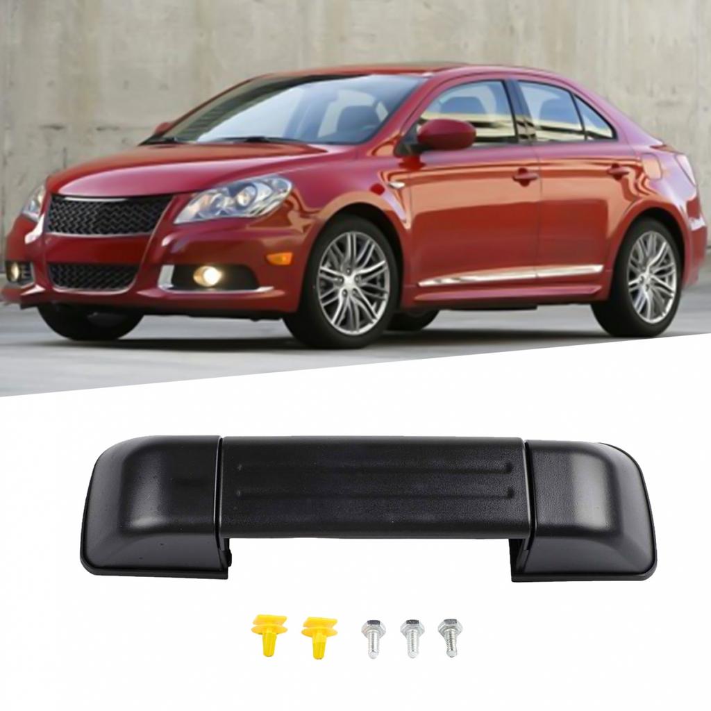 1pcs Door Handle Black Car Exterior Plastic & Iron