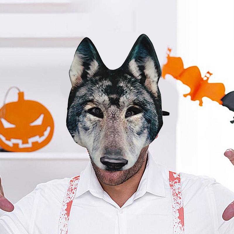 Wolf Mask Halloween Realistic Werewolf Mask Party Playing Costume Props Animal Party Mask Unisex Fancy Cosplay Party Props