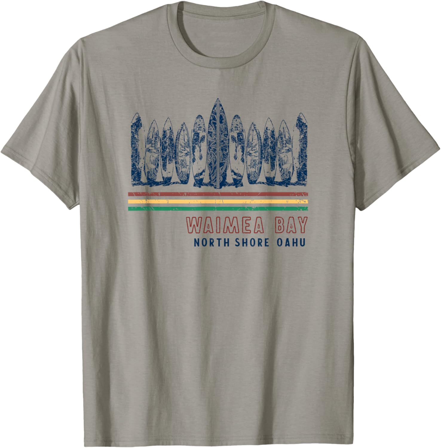 Hawaii North Shore Oahu Waimea Bay Retro Surfing T-Shirt S разноцветный