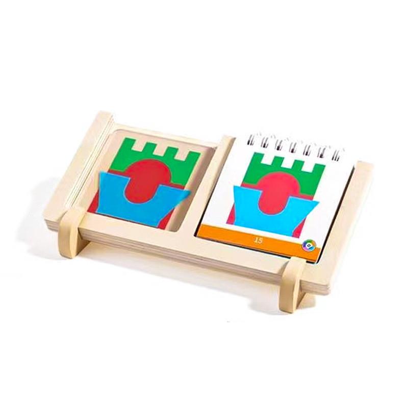 Wooden Educational Toy For Kids With Diy Geometric Shapes And Puzzle Play For Early Learning