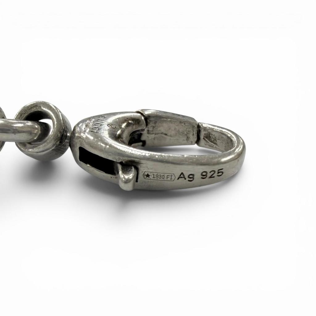 Great GUCCI Necklace Interlocking G Chain Silver AG925 mens 616941 Used