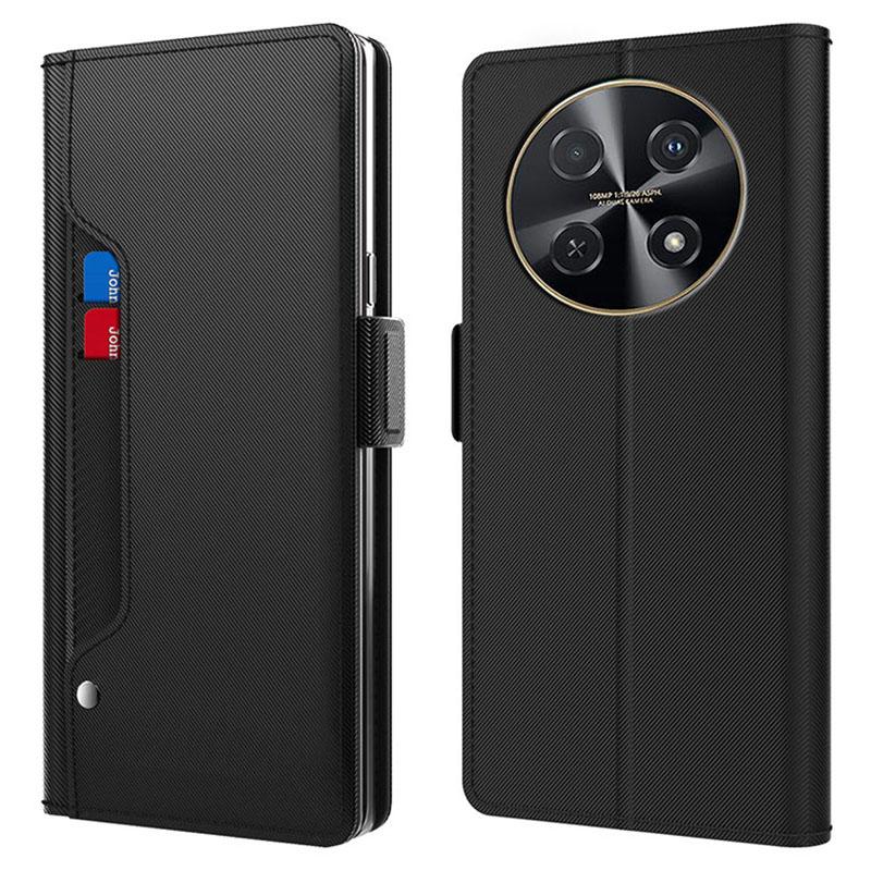 For Huawei Nova 12i 4G/Enjoy 70 Pro Case Leather Drop-proof Phone Cover with Mirror and Card Slot