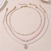 Bohemian Multilayer Rice Bead Chain Clavicle Necklace Vintage Acrylic Turtle Starfish Shell Pendant Choker Women'S Beach Jewelry