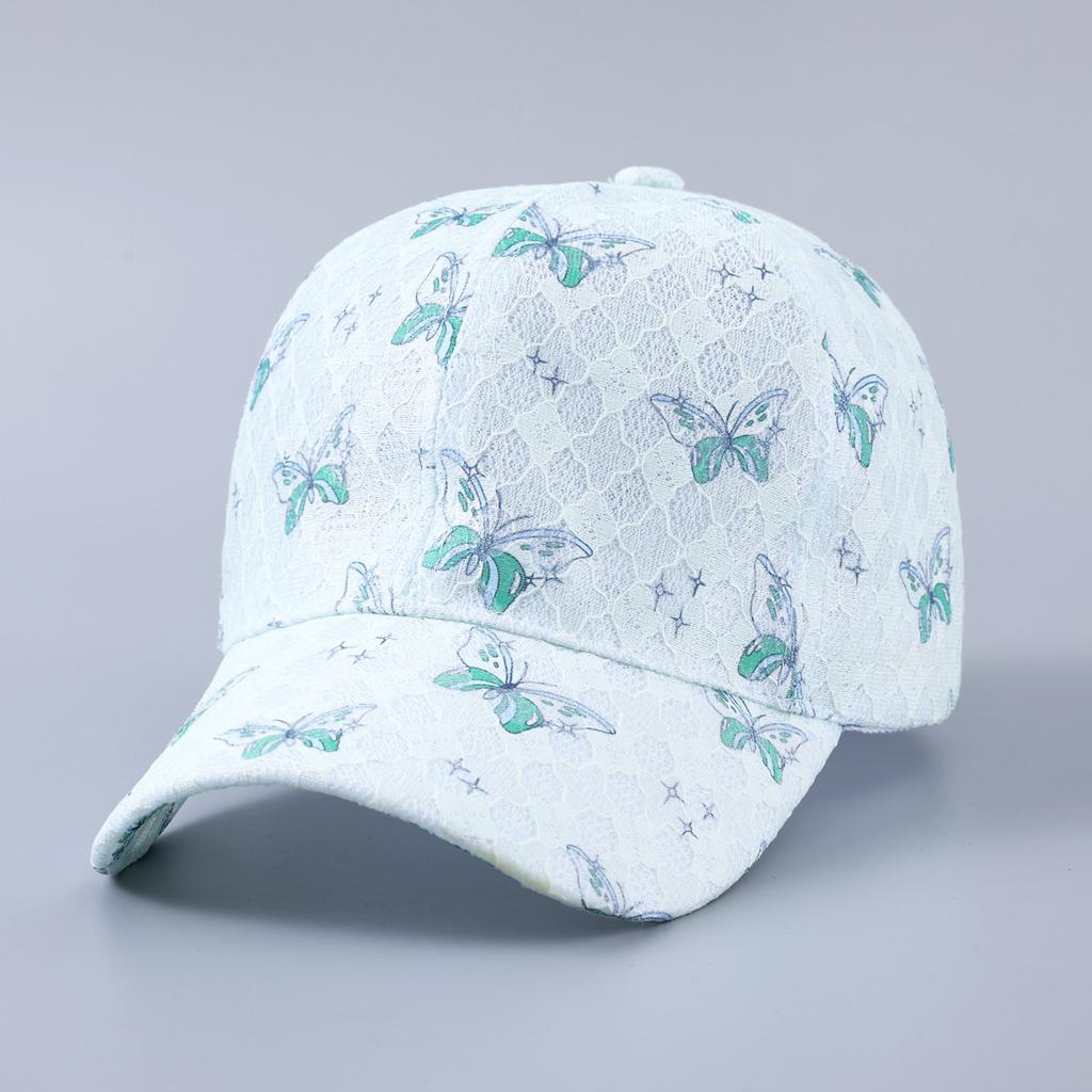 New lace butterfly dragonfly decorative baseball cap spring and summer breathable diamond curved brim sunshade cap