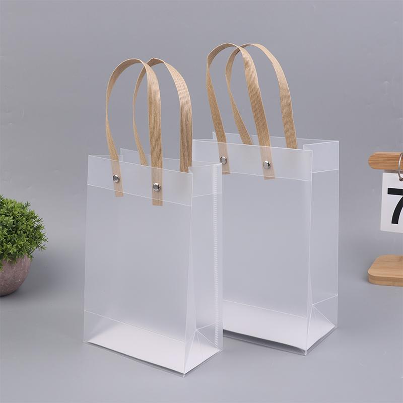 5Pcs Frosted Translucent Pvc Loot Bag Gift Bagbbags For Gifts Packing Bag Pvc Hand Bag Party Decor Souvenir Tote Bags