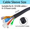 Josnown Cable Cover, Keep Your Cables Organized, Hide Untidy Wires, Braided Wire Jacket 3m Length, Expandable Diameter, Holds 3-5 Wires, Black