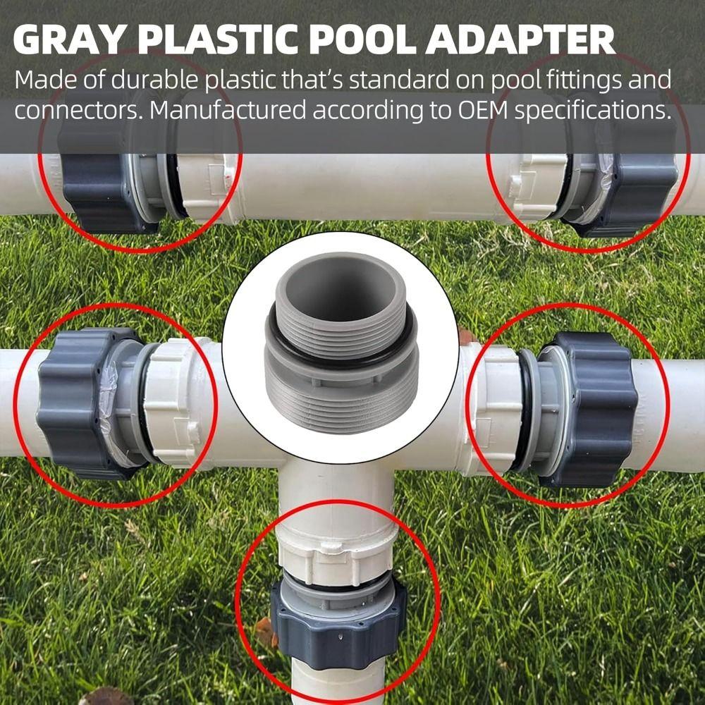 Short Pump Replacement 40mm To 1 1/2" Filter Port  Adaptor Filter Hose Conversion  Fit for Intex