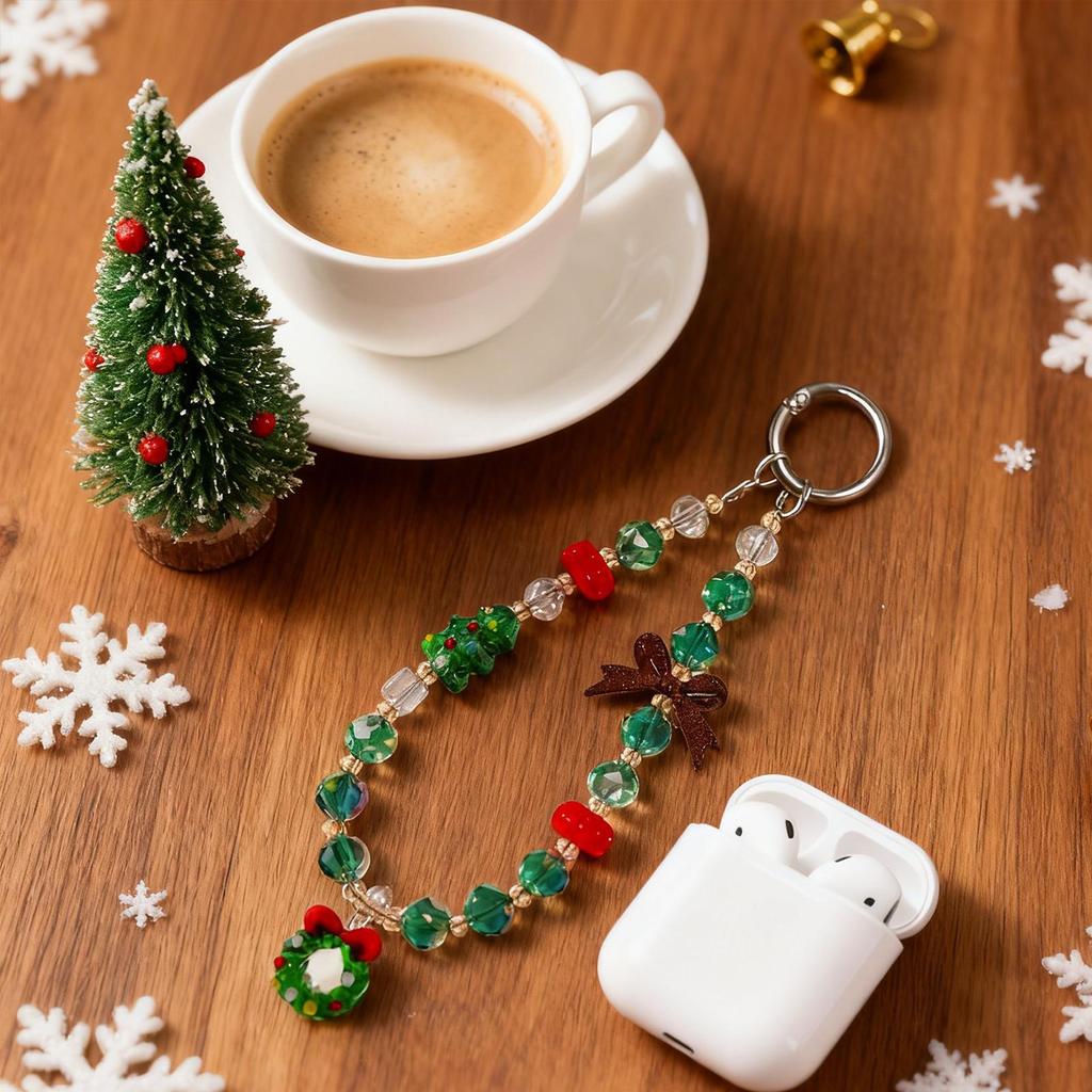 Beaded Phone Charm Wrist Strap Cute Backpack Decoration Keychain Beaded Bracelet Keychain Wristlet For Backpack Purse Tote