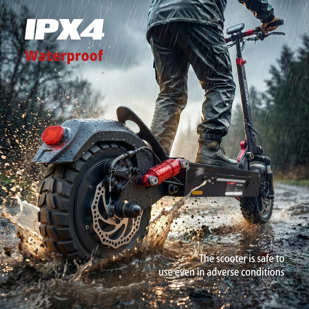 1000W Foldable Off Road E Scooter 48V20AH 54KM 45KM/H Dual Shock Hydraulic Brake 10" Tubeless Tire for Adults