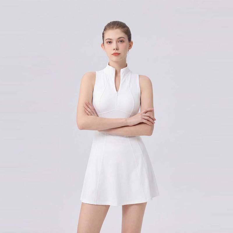 Womens Sleeveless Tennis Dress With Built-in Bra Pad Quick-Dry Stretch Sport Workout Running