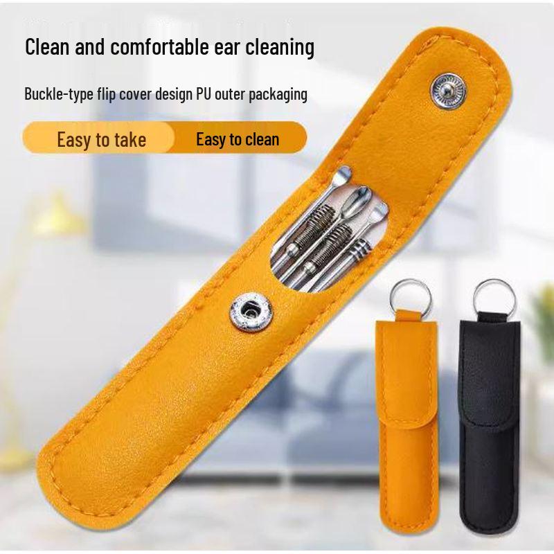 Portable 6-Piece Stainless Steel Earwax Removal Tool Set with Keychain