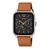 Casio Standard Moon Phase Analog Men's Watch MTP-M305L-1AV (Brown Leather Band, Black)