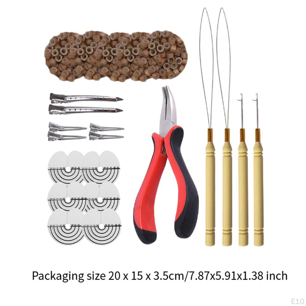 Haarverlängerungswerkzeug, Friseurbedarf, 500 Silikonperlenringe, Stylinggerät