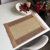 Christmas Day Paper Placemat Ins Wind Paper Rope Woven Decorative Mat Wedding Hotel Paper Braided Striped Heat Insulation Plate Mat