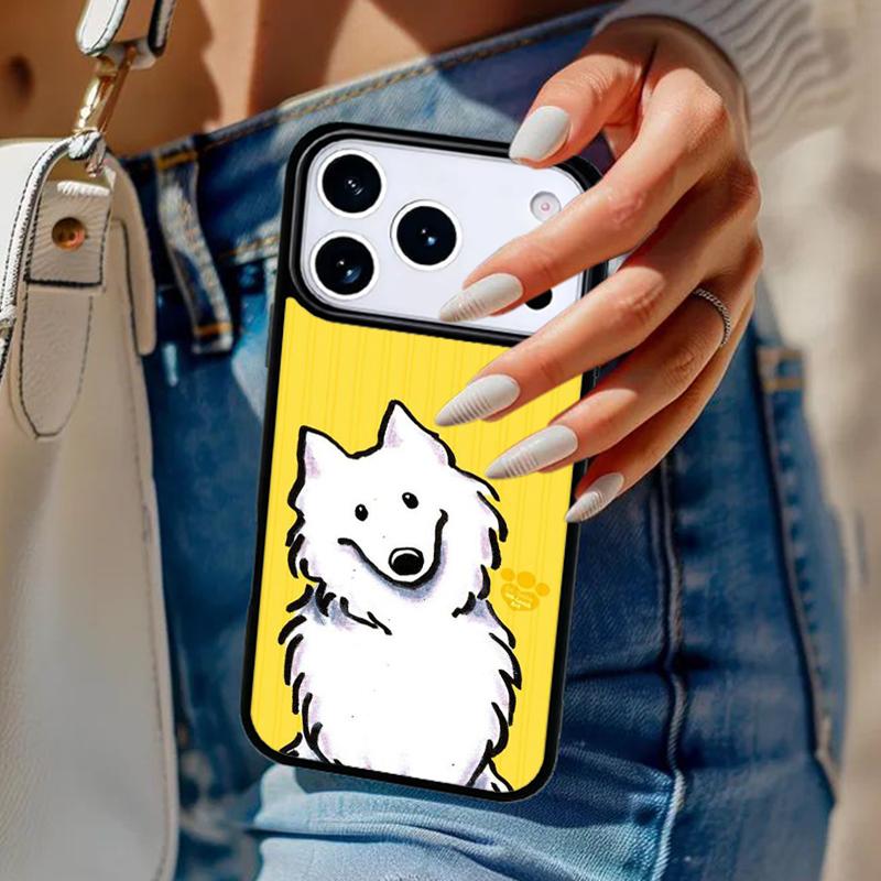 Samojeden Welpen Handyhülle Für iPhone 17 Air 14 15 13 12 Max Hülle Für Apple 16e 11 Pro Max Plus Coque