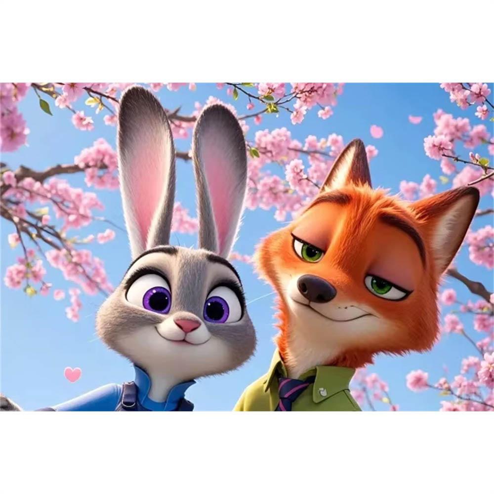 Disney Zootopia Judy Nick 5D Diamantové malování Plné diamantů DIY Ručně vyráběné diamantové malování Kreslený dekorativní malířský set